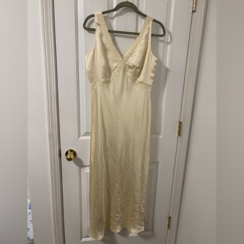 Butter yellow satin dress